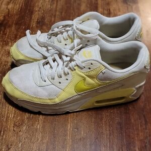Nike Air Max White and Yellow Sneakers